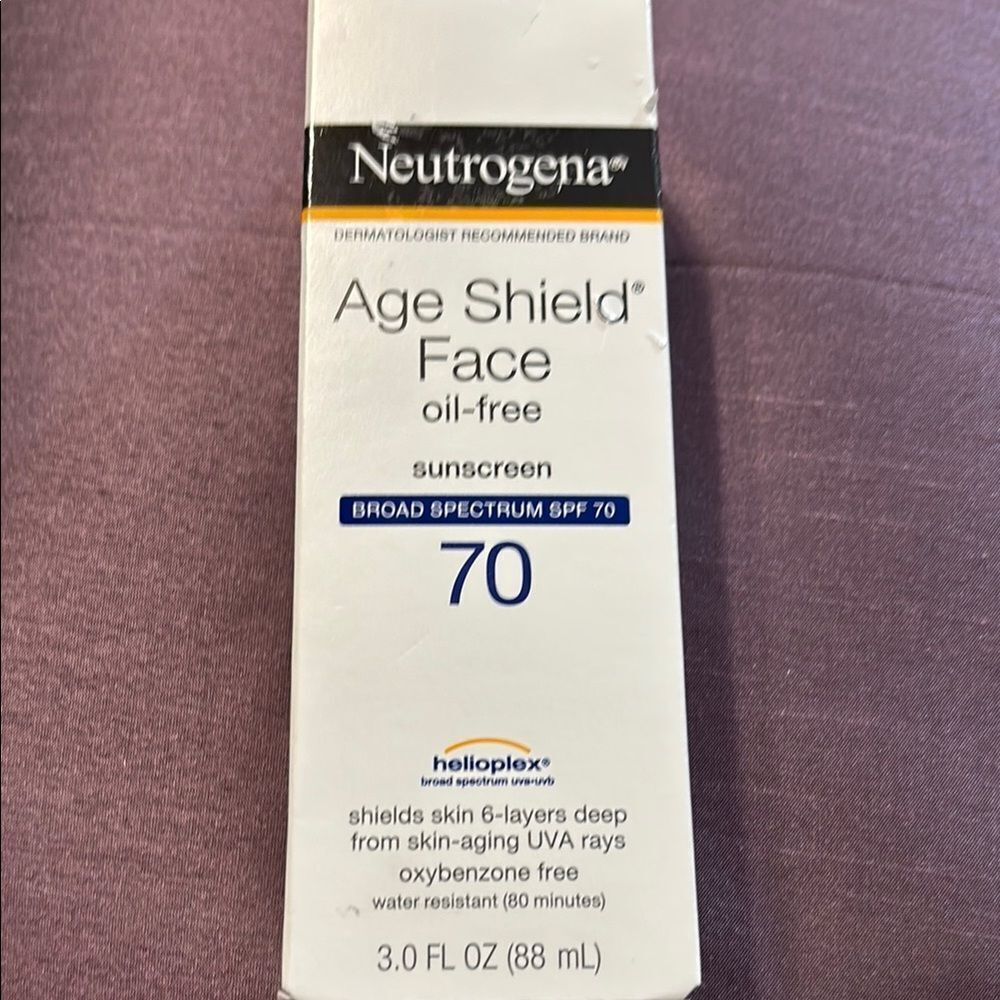 Neutrogena bundle of 2 Age Shield Face Sunscreen SPF 70. Dated exp 12/24